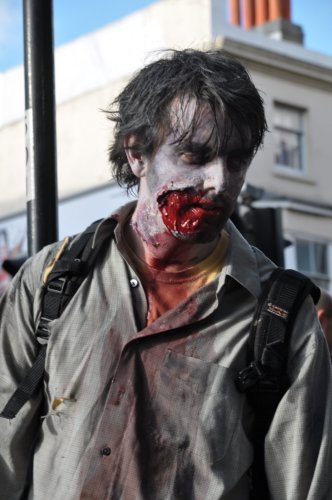 Man dressed a zombie