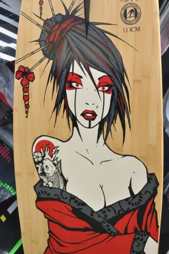 Japanese style skateboard art